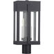 Berksford 2 Light 18.5 inch Black with Brushed Nickel Candles Outdoor Post Top Lantern