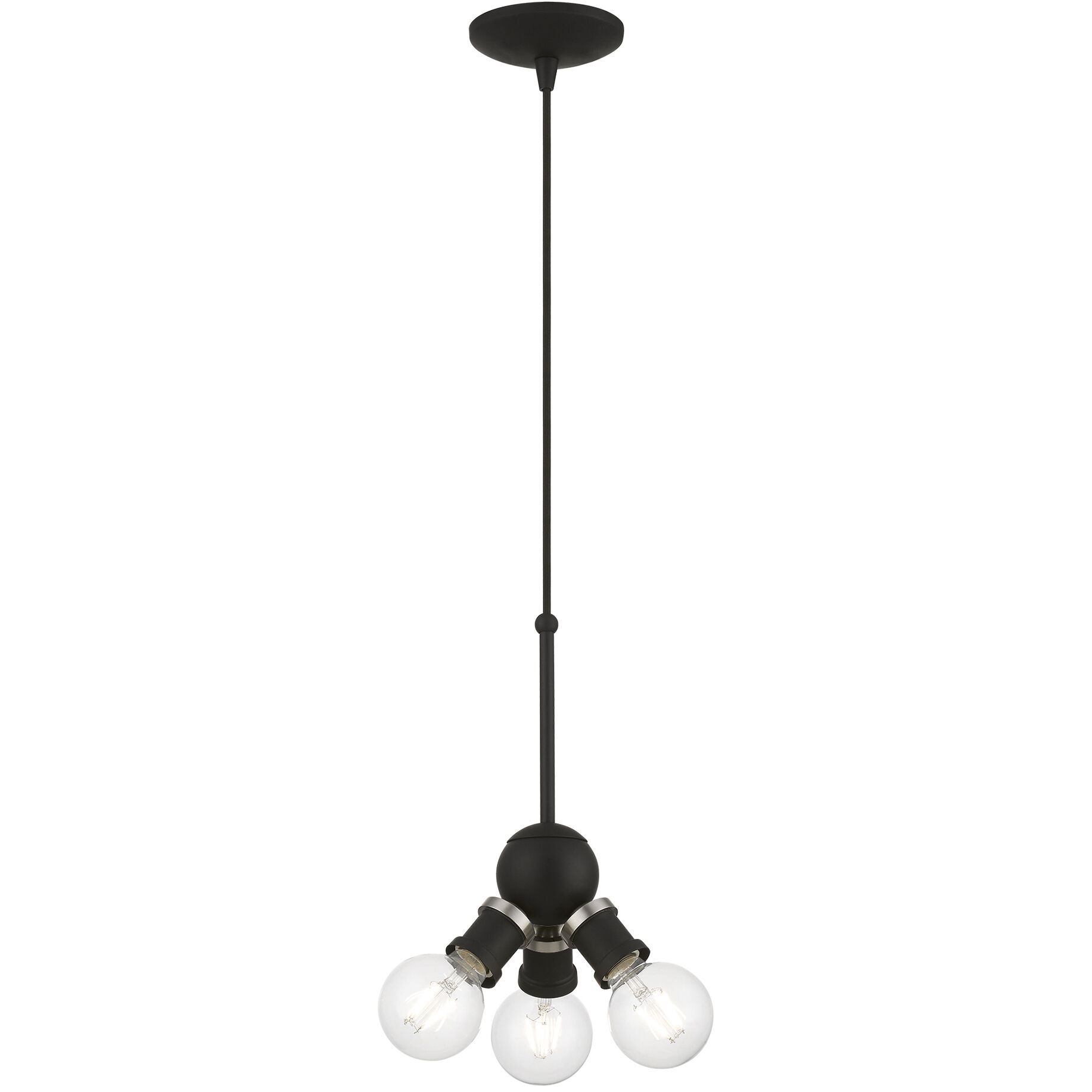 Lansdale 3 Light 7 inch Black with Brushed Nickel Accents Pendant Ceiling Light