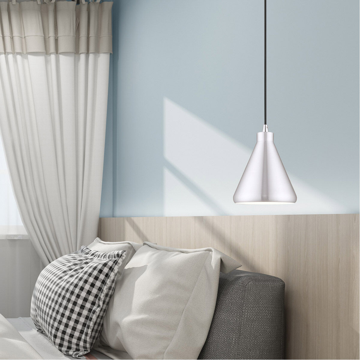 Allison 1 Light 7 inch Brushed Aluminum Mini Pendant Ceiling Light