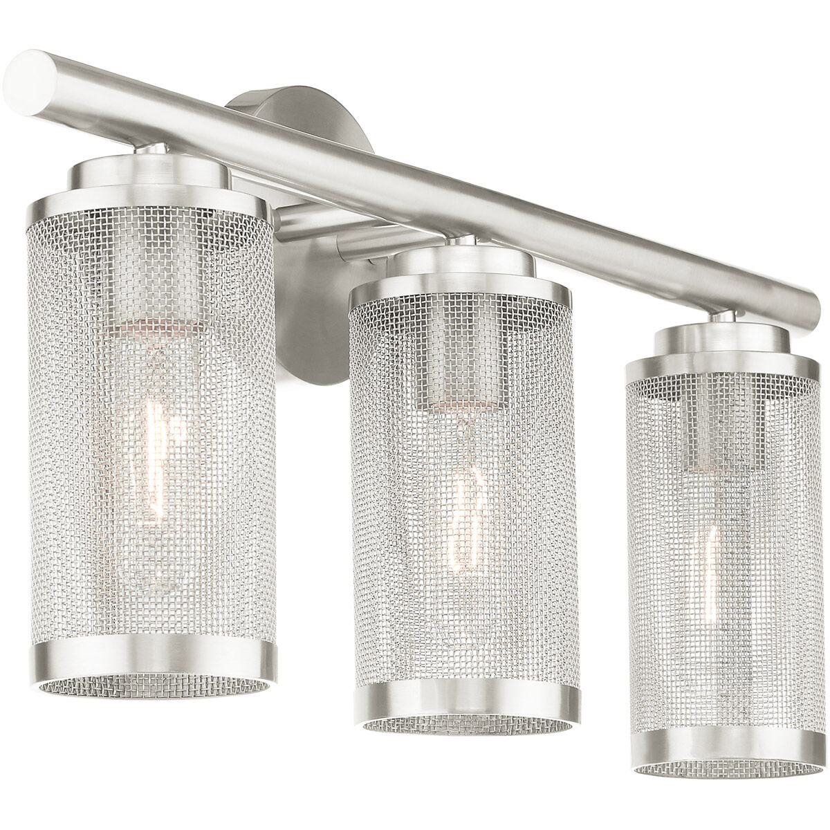 Industro 3 Light 24 inch Brushed Nickel Vanity Sconce Wall Light