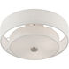 Meridian 3 Light 15 inch Brushed Nickel Semi-Flush Ceiling Light