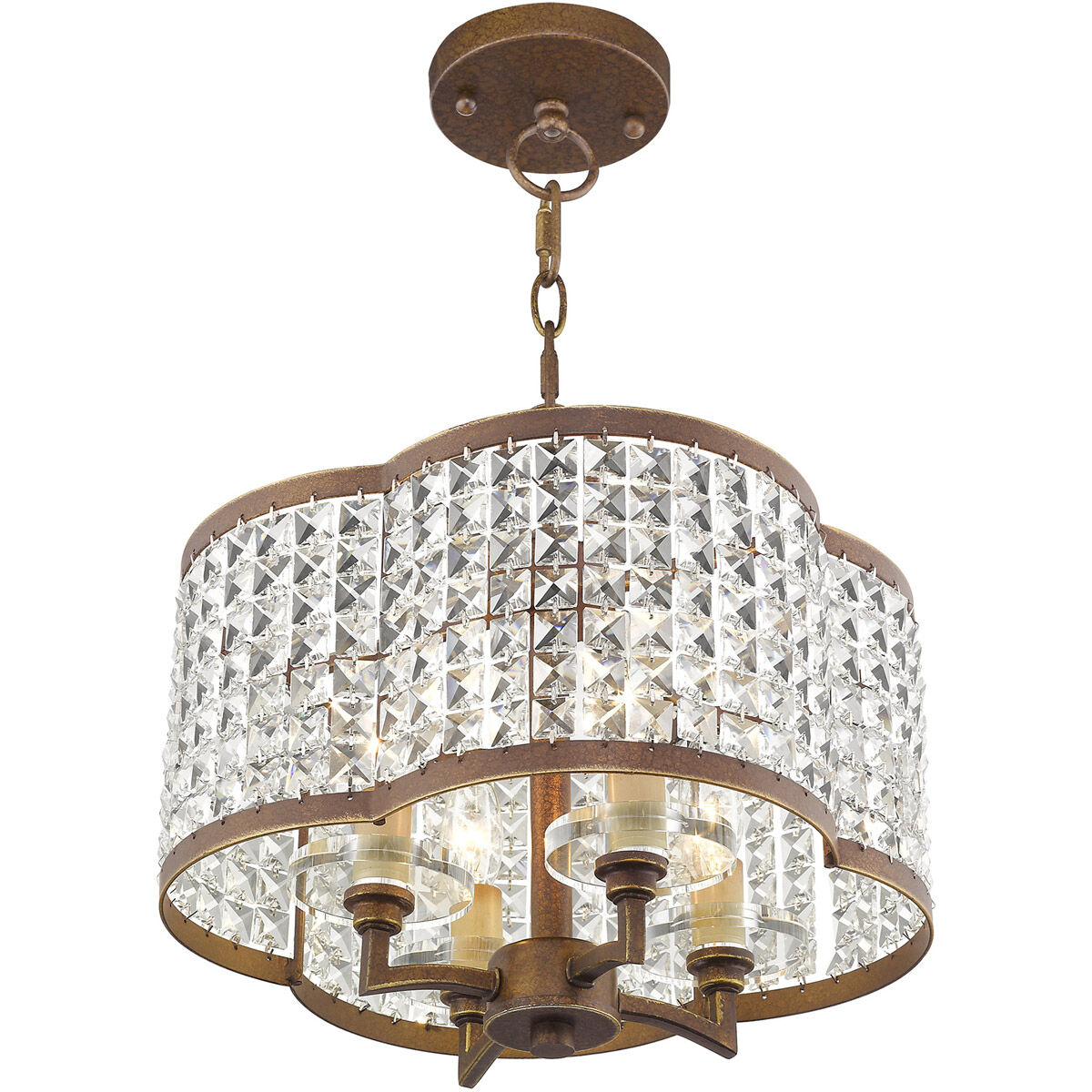 Grammercy 4 Light 14 inch Hand Painted Palacial Bronze Convertible Mini Chandelier/Ceiling Mount Ceiling Light