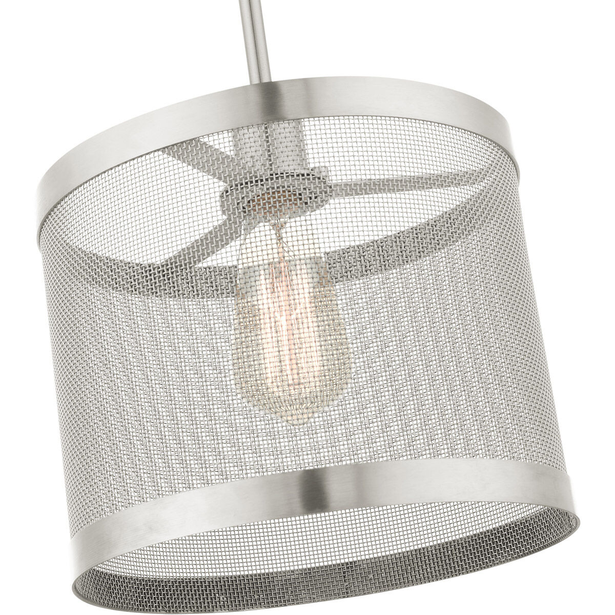 Industro 1 Light 10 inch Brushed Nickel Pendant Ceiling Light