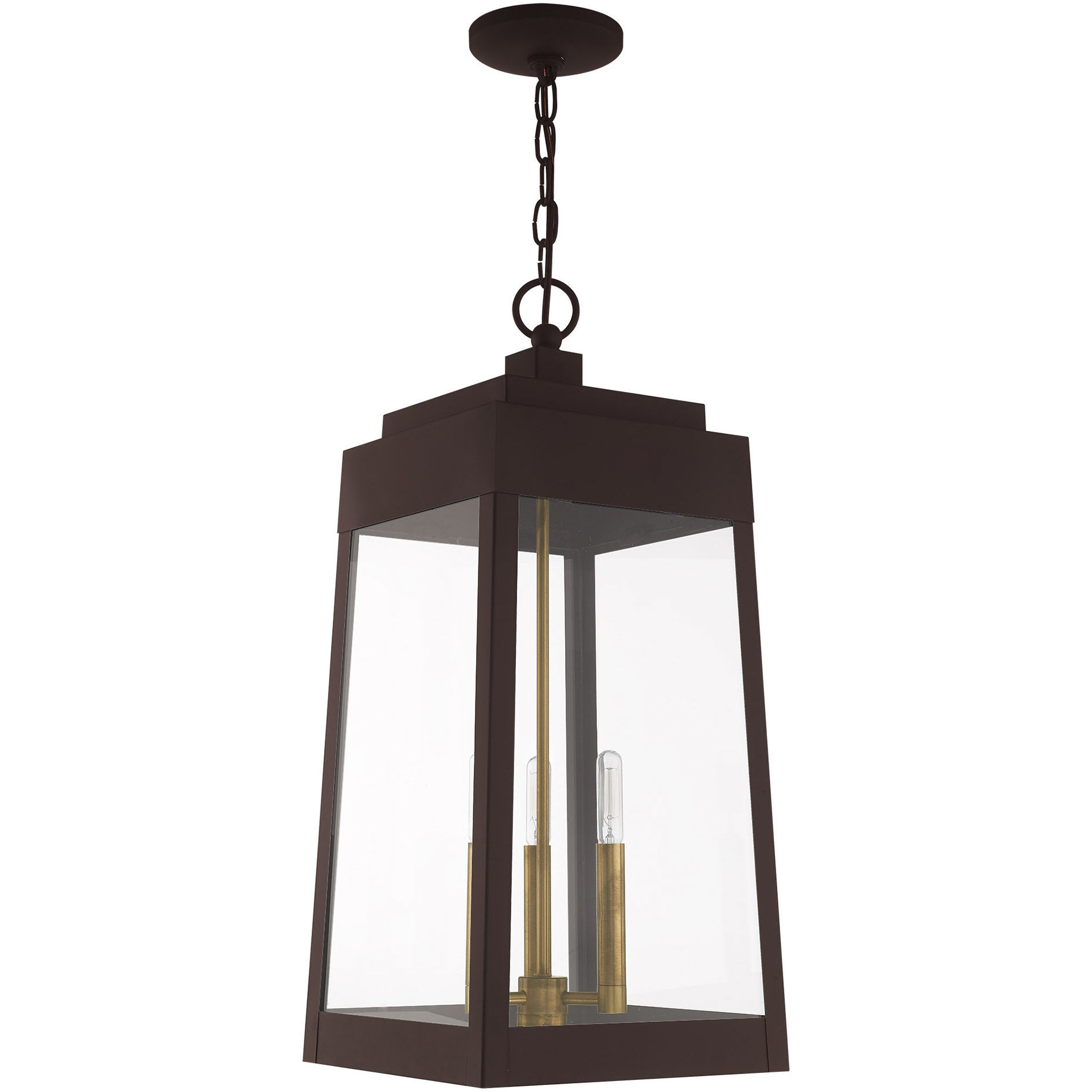 Oslo 3 Light 10.5 inch Bronze Outdoor Pendant Lantern