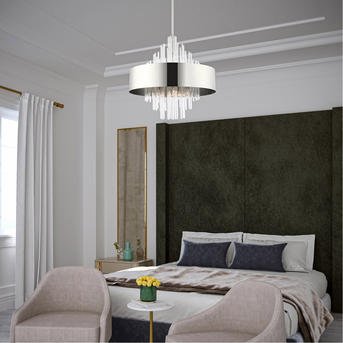 Orenburg 10 Light 26 inch Polished Nickel Pendant Chandelier Ceiling Light