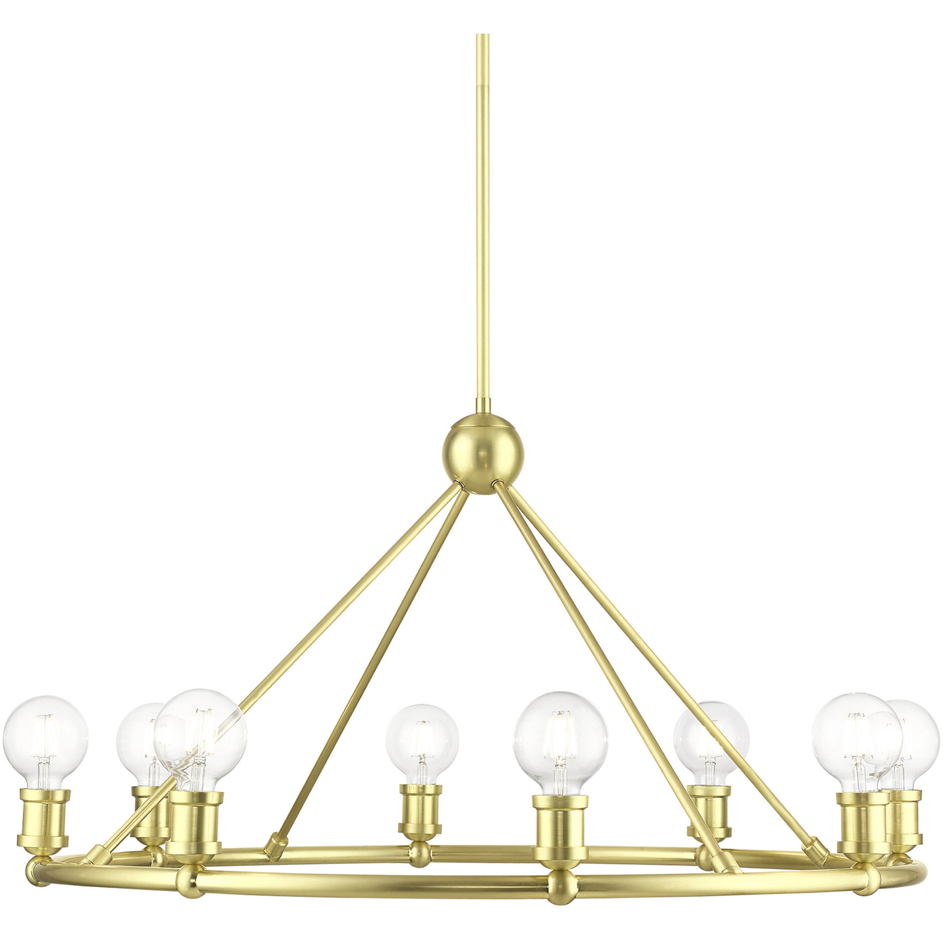 Lansdale 8 Light 34 inch Satin Brass Chandelier Ceiling Light