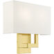 Meridian 2 Light 13 inch Satin Brass ADA ADA Sconce Wall Light