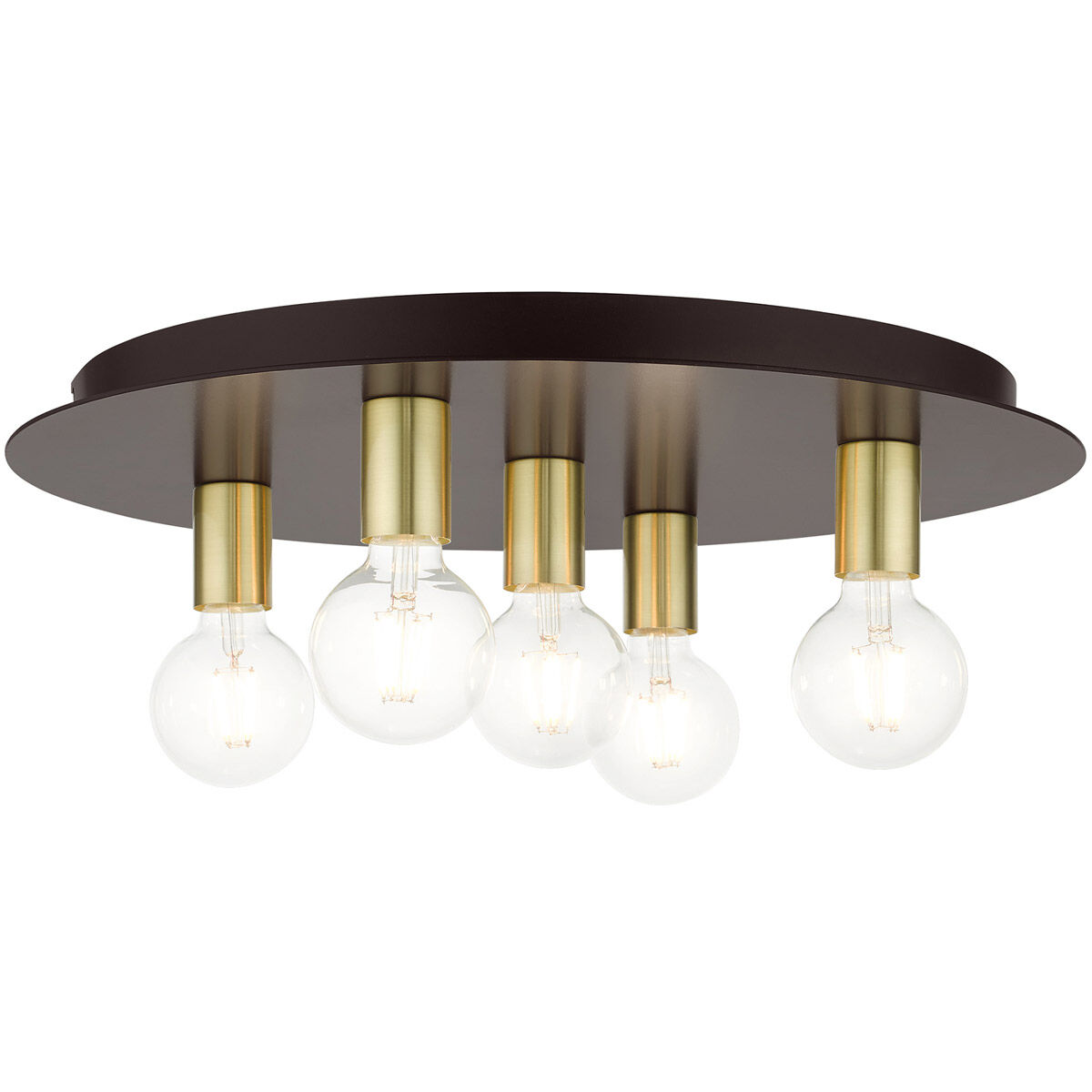Hillview 5 Light 20 inch Bronze Flush Mount Ceiling Light