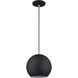 Kuppola 9.25 inch Black with Brushed Nickel Accents Globe Pendant Ceiling Light, Globe