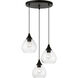 Catania 3 Light 18 inch Black with Brushed Nickel Accents Multi Pendant Ceiling Light