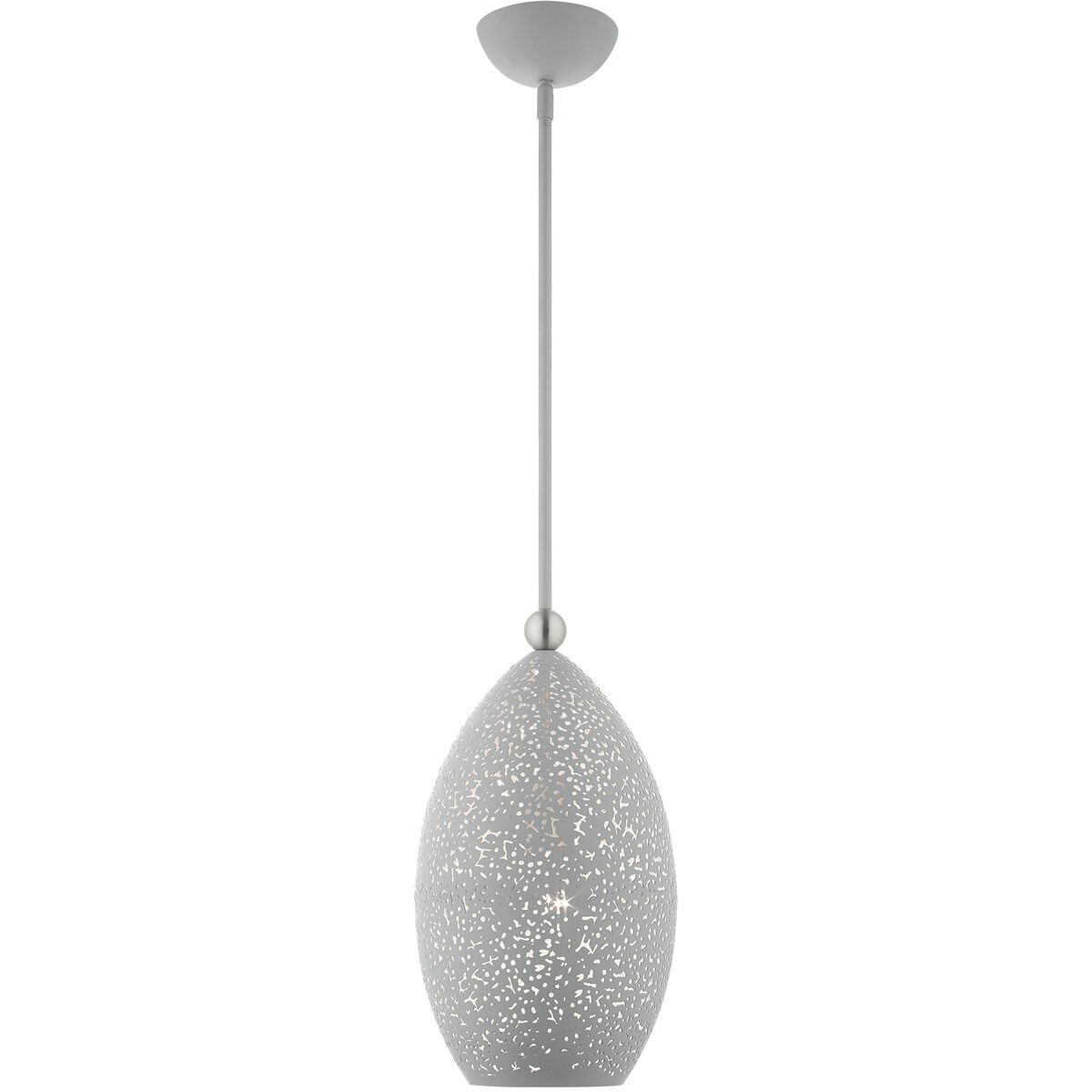 Charlton 1 Light 9 inch Nordic Gray with Brushed Nickel Accents Pendant Ceiling Light