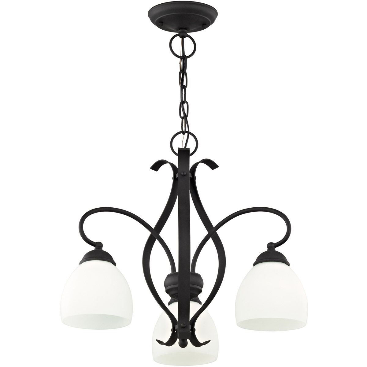 Brookside 3 Light 20 inch Black Convertible Chain Hang/Ceiling Mount Ceiling Light