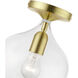 Aldrich 1 Light 8 inch Satin Brass with Polished Brass Accent Semi-Flush Ceiling Light