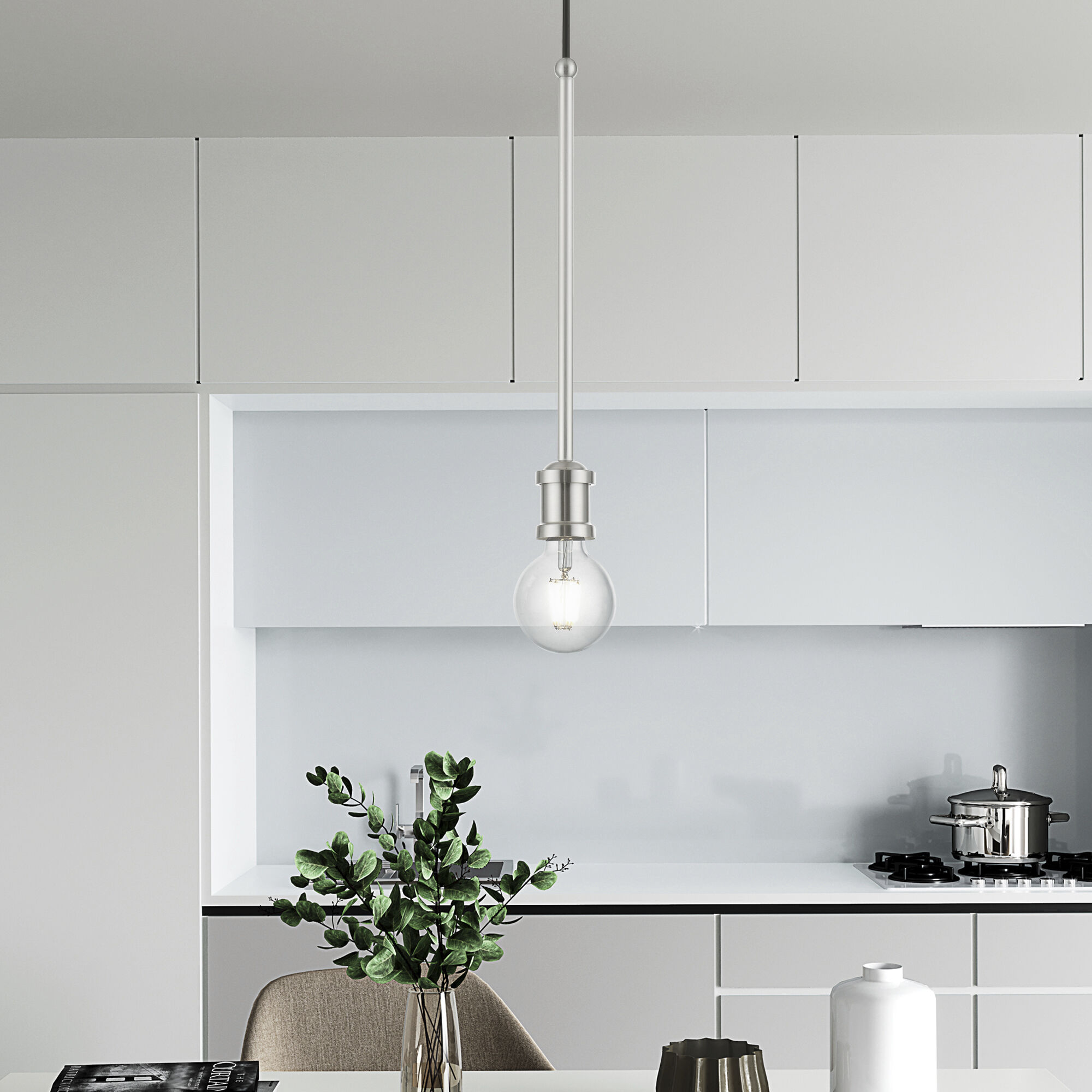 Lansdale 1 Light 5 inch Brushed Nickel Single Pendant Ceiling Light, Single