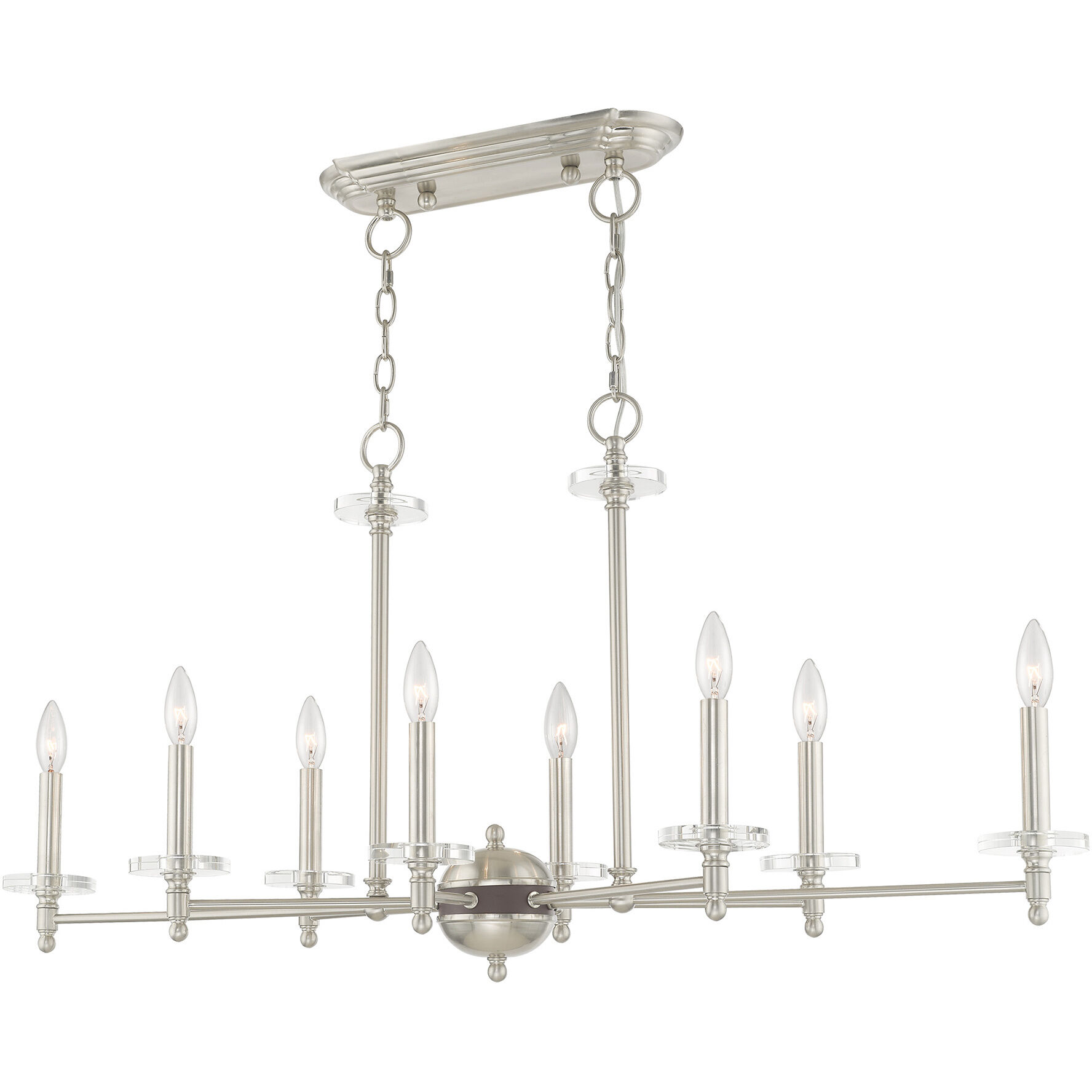 Bennington 8 Light 40 inch Brushed Nickel Linear Chandelier Ceiling Light