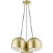 Piedmont 3 Light 22 inch Soft Gold with Polished Brass Accents Globe Pendant Ceiling Light
