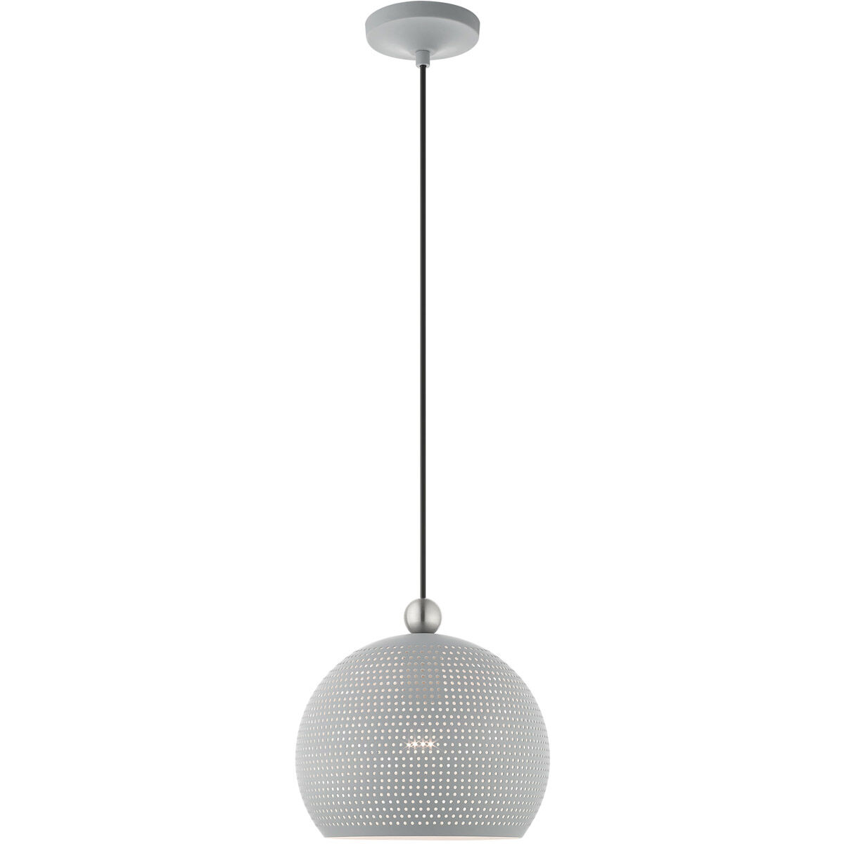 Dublin 1 Light 10 inch Nordic Gray with Brushed Nickel Accents Pendant Ceiling Light