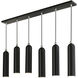 Ardmore 6 Light 44 inch Shiny Black Linear Pendant Ceiling Light