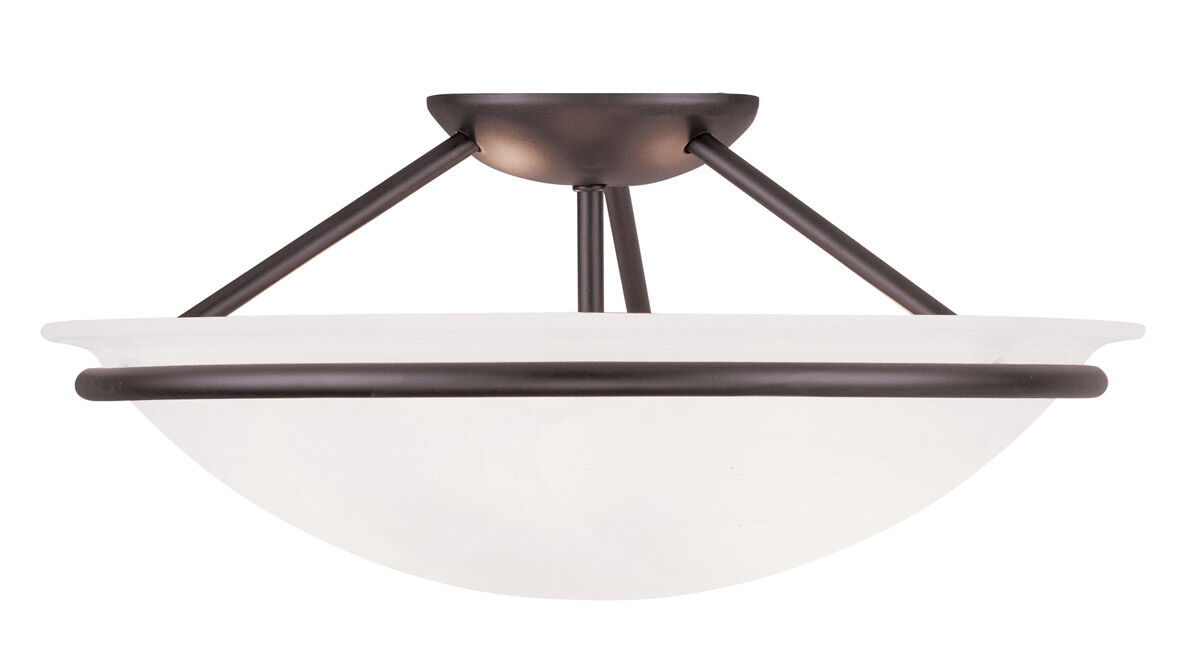 Newburgh 3 Light 16 inch Bronze Semi-Flush Mount Ceiling Light