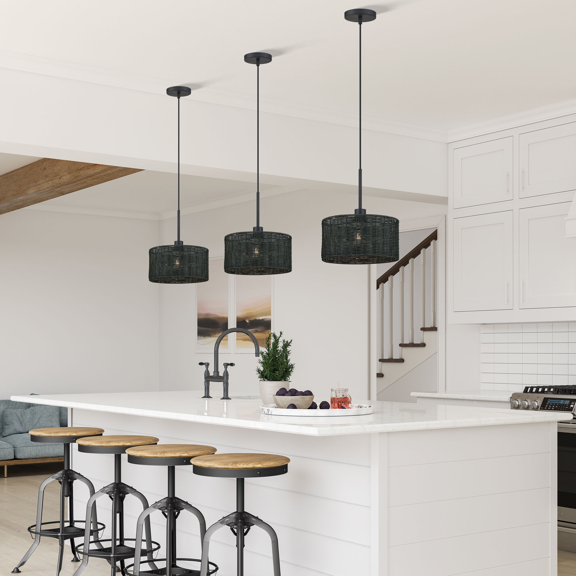 Weavington 1 Light 12 inch Black Pendant Ceiling Light
