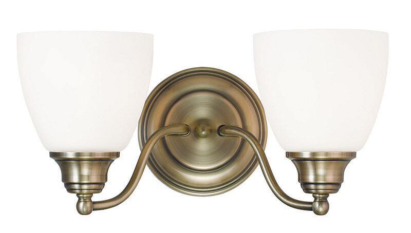 Somerville 2 Light 15 inch Antique Brass Bath Vanity Wall Light