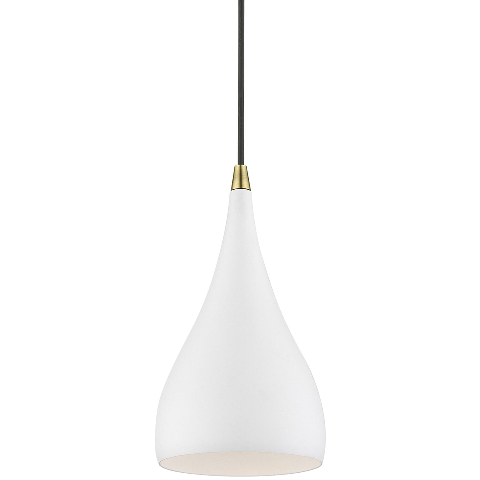 Amador 1 Light 6.25 inch Textured White with Antique Brass Accents Mini Pendant Ceiling Light