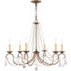 Pennington 6 Light 28 inch Hand Applied Venetian Golden Bronze Chandelier Ceiling Light