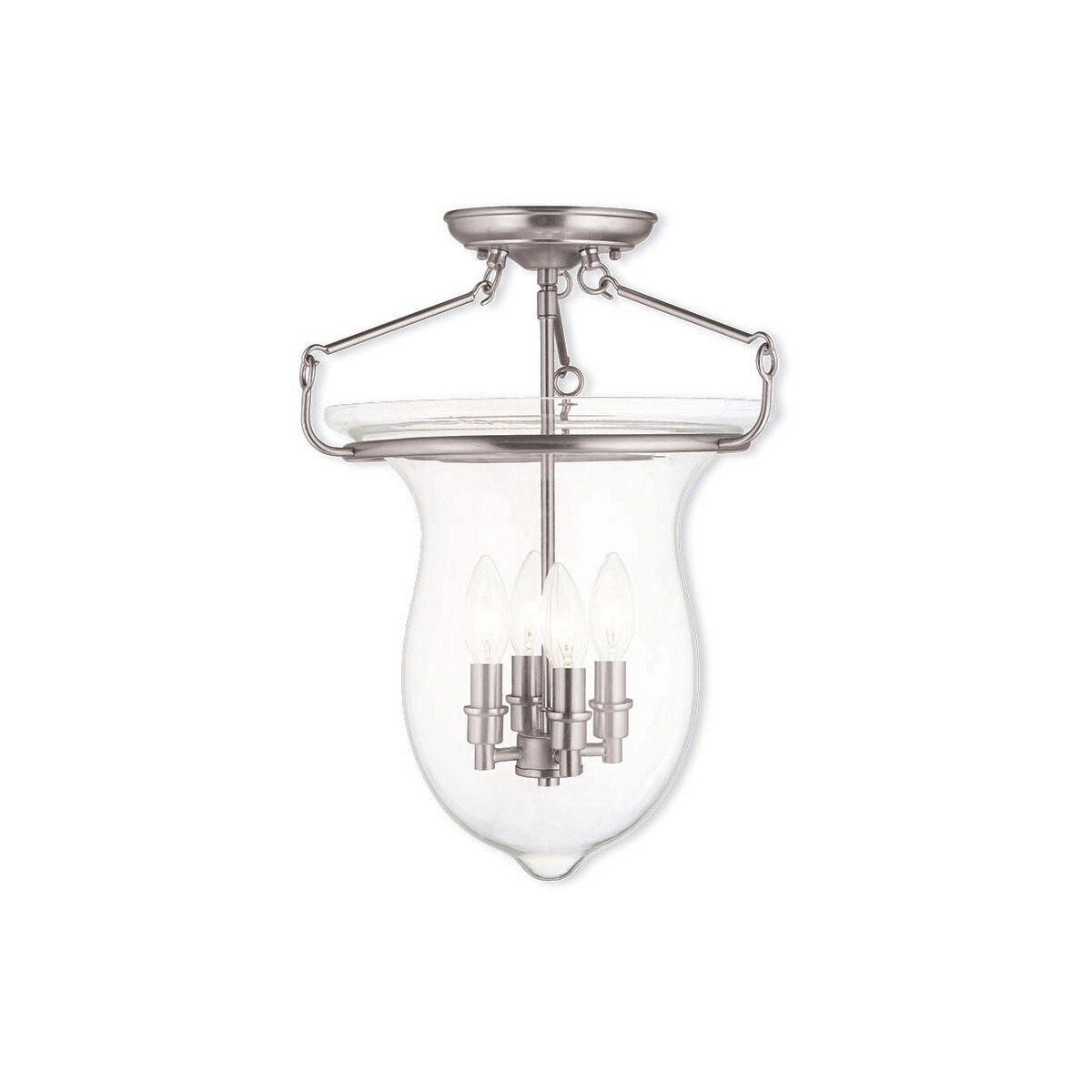 Canterbury 4 Light 14 inch Brushed Nickel Semi-Flush Mount Ceiling Light