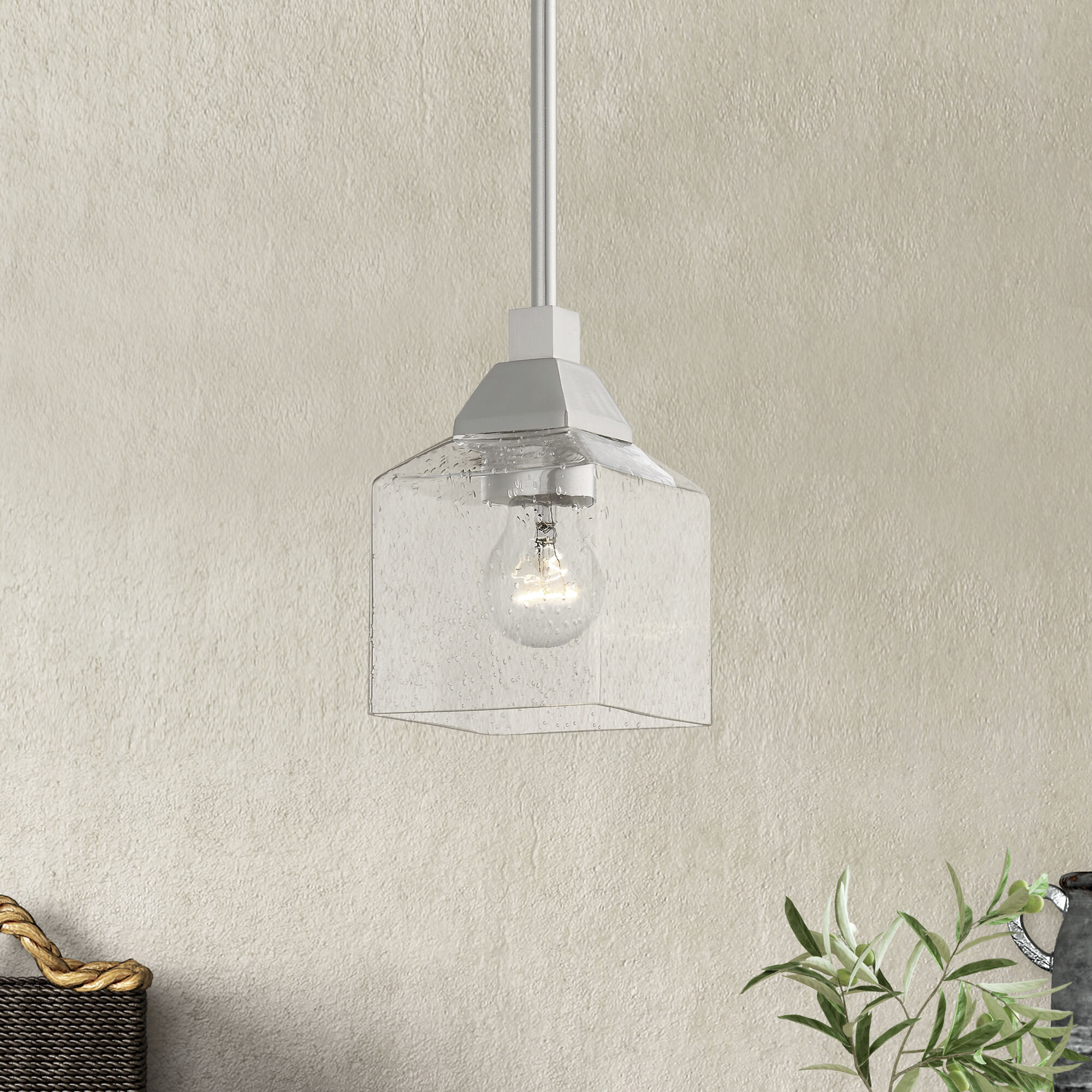 Aragon 1 Light 5 inch Brushed Nickel Mini Pendant Ceiling Light