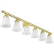 Rivera 6 Light 48 inch Polished Brass Vanity Sconce Wall Light