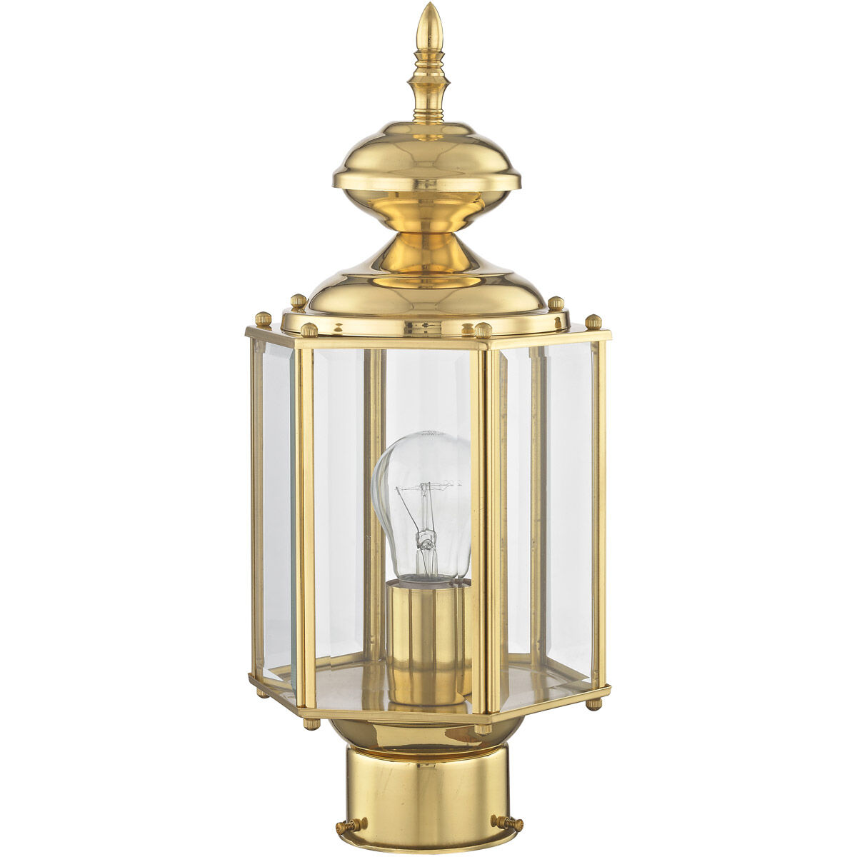 Outdoor Basics 1 Light 15 inch Polished Brass Outdoor Post Top Lantern