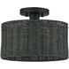 Weavington 1 Light 12 inch Black Medium Semi-Flush Ceiling Light, Medium