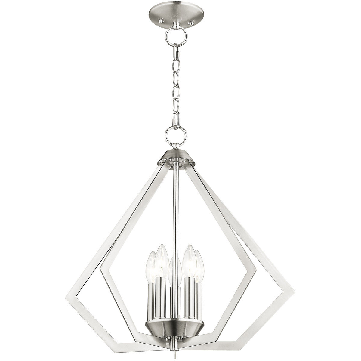 Prism 5 Light 20 inch Brushed Nickel Chandelier Ceiling Light