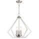 Prism 5 Light 20 inch Brushed Nickel Chandelier Ceiling Light