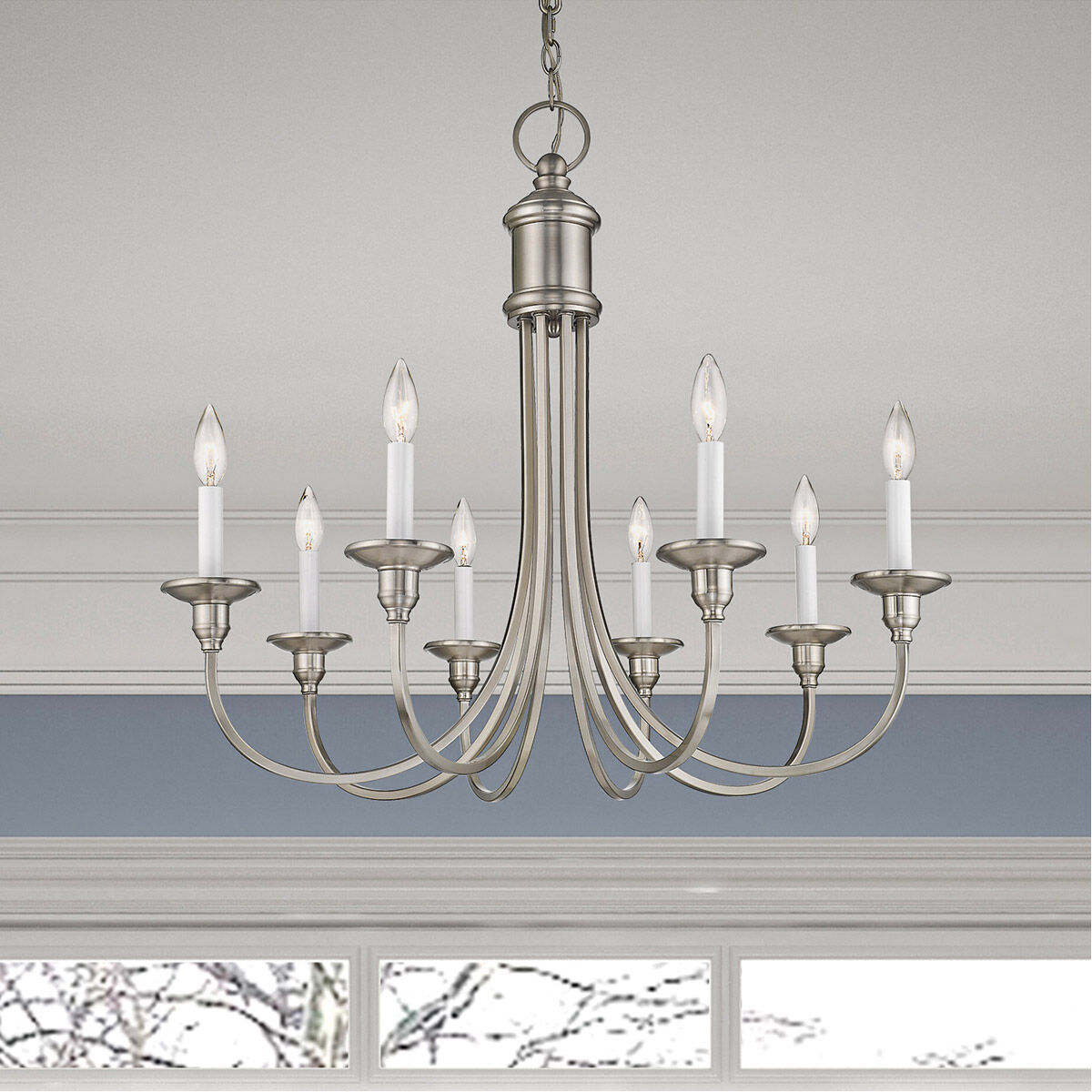 Cranford 8 Light 30 inch Brushed Nickel Chandelier Ceiling Light