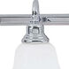 French Regency 3 Light 25 inch Polished Chrome Bath Vanity Wall Light
