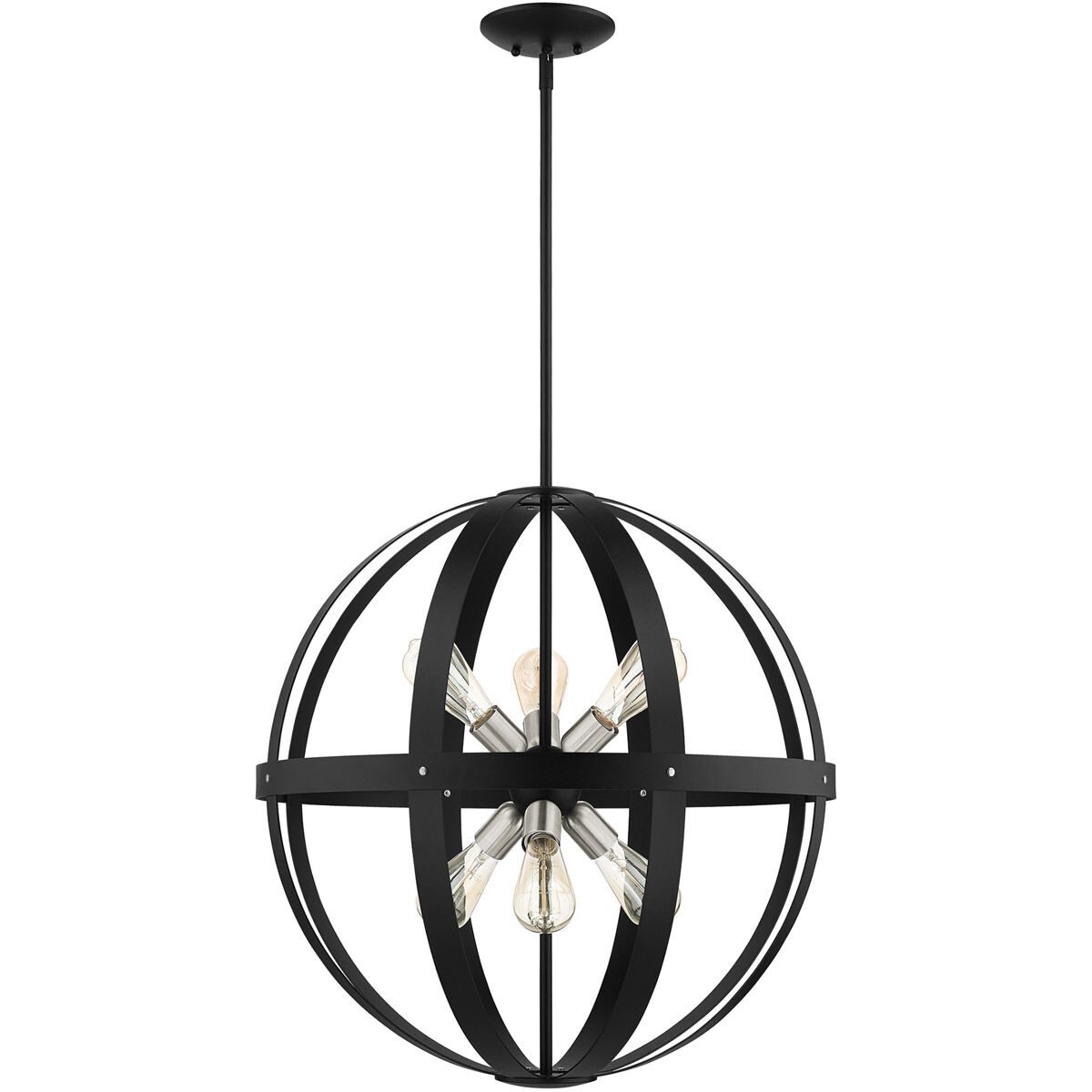 Stoneridge 6 Light 24 inch Textured Black Pendant Chandelier Ceiling Light