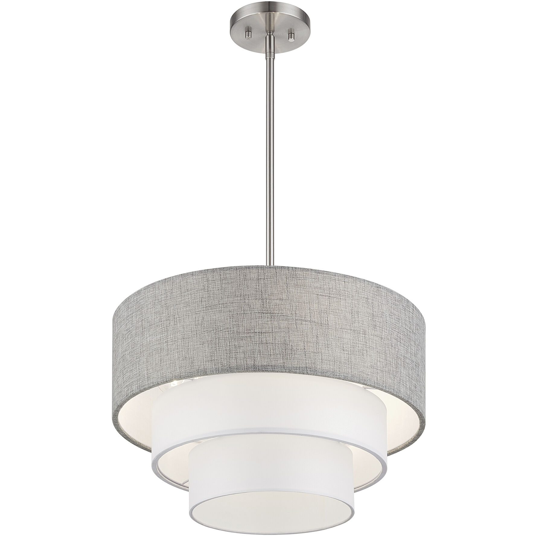 Brookmeade 3 Light 18 inch Brushed Nickel Pendant Chandelier Ceiling Light