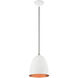 Arlington 1 Light 10 inch White with Brushed Nickel Accents Pendant Ceiling Light