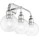 Downtown 3 Light 24 inch Polished Chrome Vanity Sconce Wall Light, Sphere
