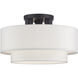 Manorwood 3 Light 15 inch Bronze Semi-Flush Ceiling Light