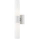Aero 2 Light 5 inch White with Brushed Nickel Accent Vanity Sconce Wall Light
