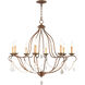 Chesterfield 8 Light 32 inch Hand Applied Venetian Golden Bronze Chandelier Ceiling Light