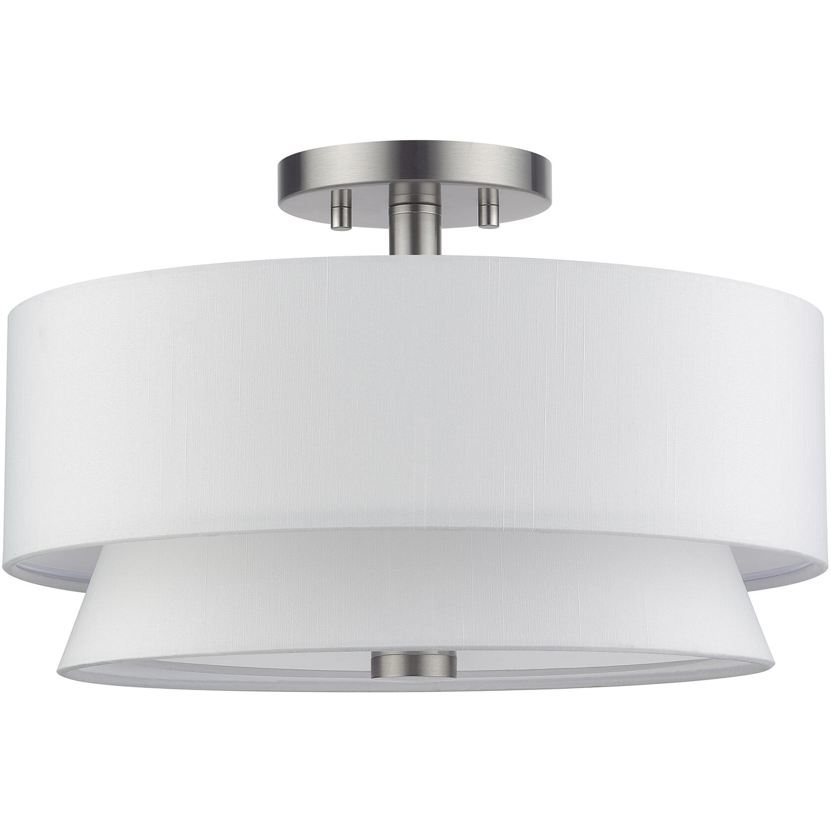 Fontana 3 Light 15 inch Brushed Nickel Semi-Flush Ceiling Light