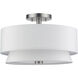 Fontana 3 Light 15 inch Brushed Nickel Semi-Flush Ceiling Light