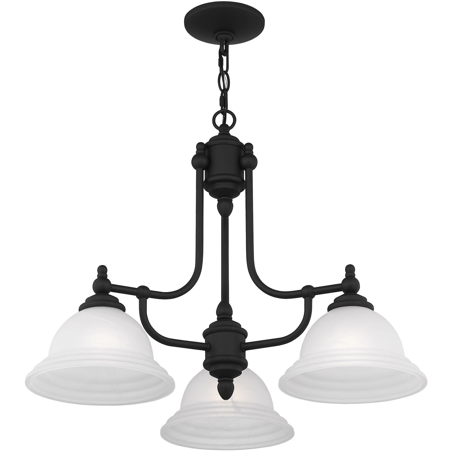 North Port 3 Light 24 inch Black Chandelier Ceiling Light