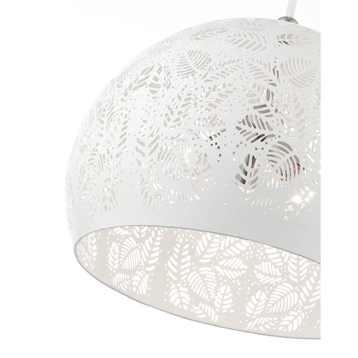 Chantily 3 Light 19.75 inch White with Brushed Nickel Accents Pendant Ceiling Light