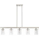 Munich 5 Light 42 inch Brushed Nickel Linear Chandelier Ceiling Light