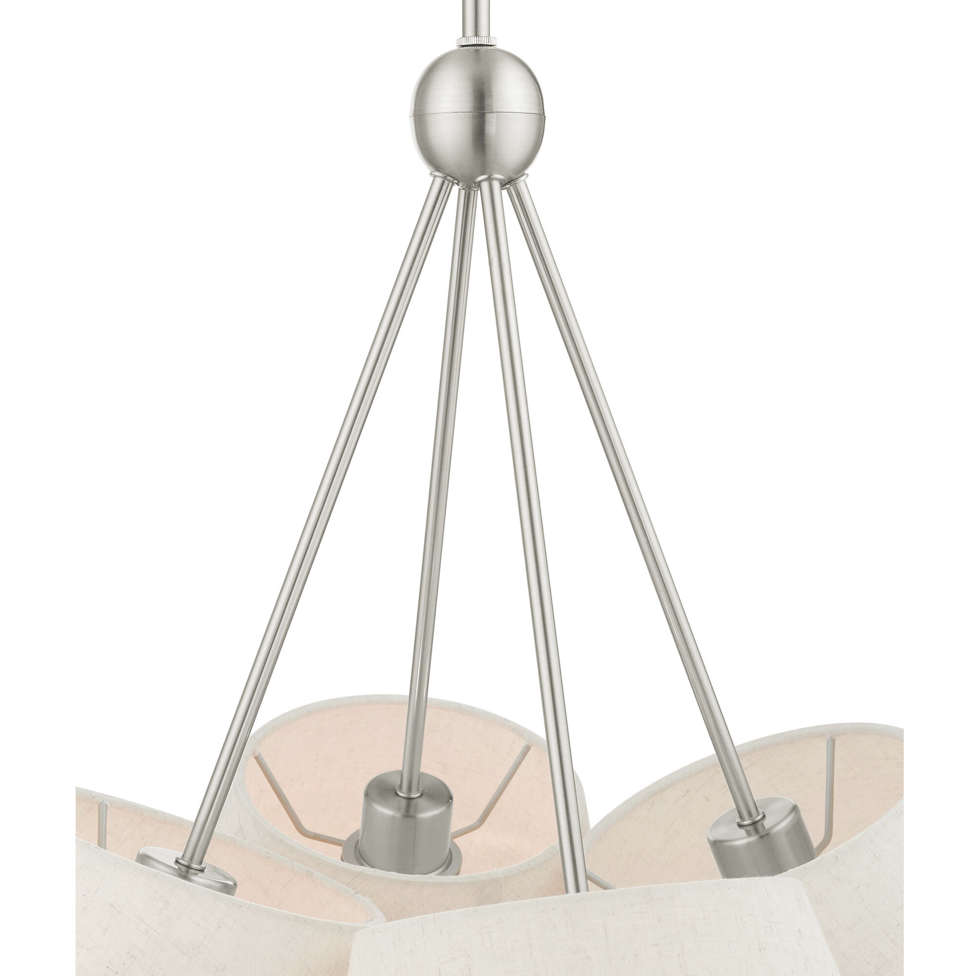 Prato 4 Light 25 inch Brushed Nickel Chandelier Ceiling Light