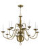 Williamsburgh 12 Light 32 inch Antique Brass Chandelier Ceiling Light